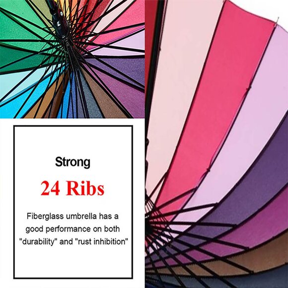 Variety To Go 24K Large Rainbow Umbrella (Straight Handle) - Picture 7 of 10